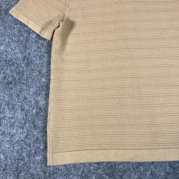 Abercrombie & Fitch Shirt Mens Small Tan Knit Button Front Camp Collar Retro - Picture 9 of 16